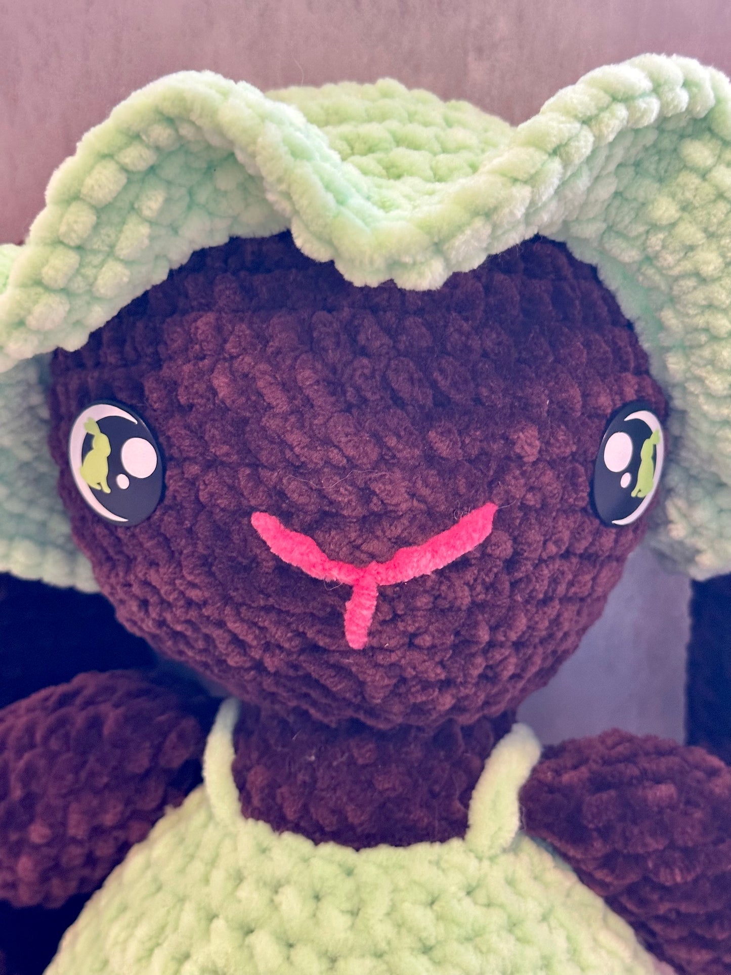 Spring Bunny with Overalls and Matching Hat Plushie