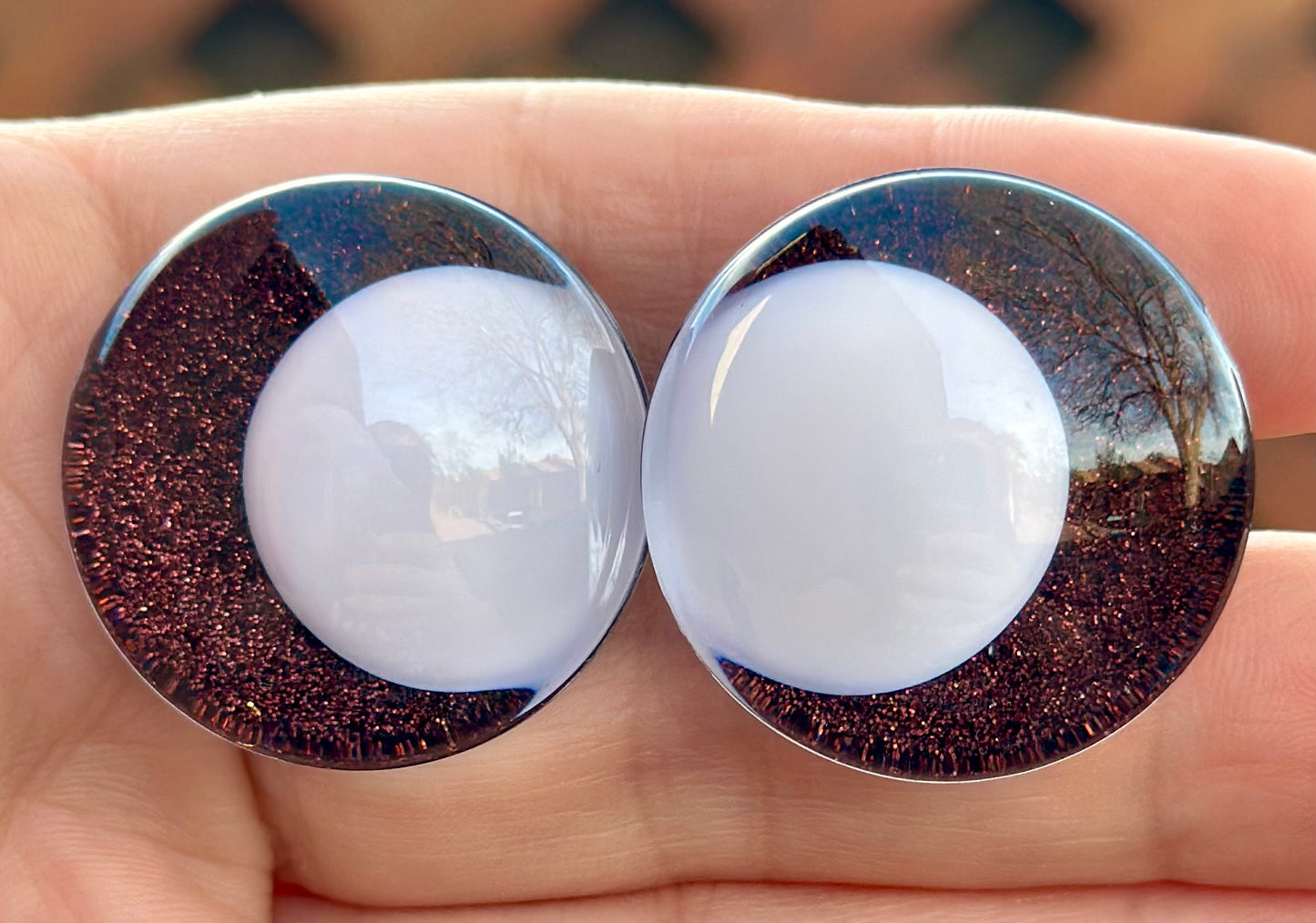 Chocolate Cake Handpainted Offset Kawaii Safety Eyes (1 set)