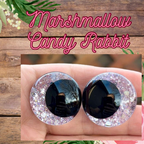 Marshmallow Candy Rabbit Handpainted Offset Kawaii Safety Eyes