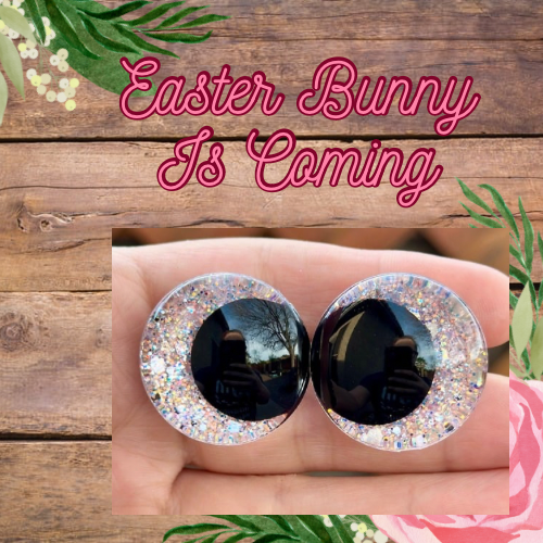 Easter Bunny Coming Handpainted Offset Kawaii Safety Eyes