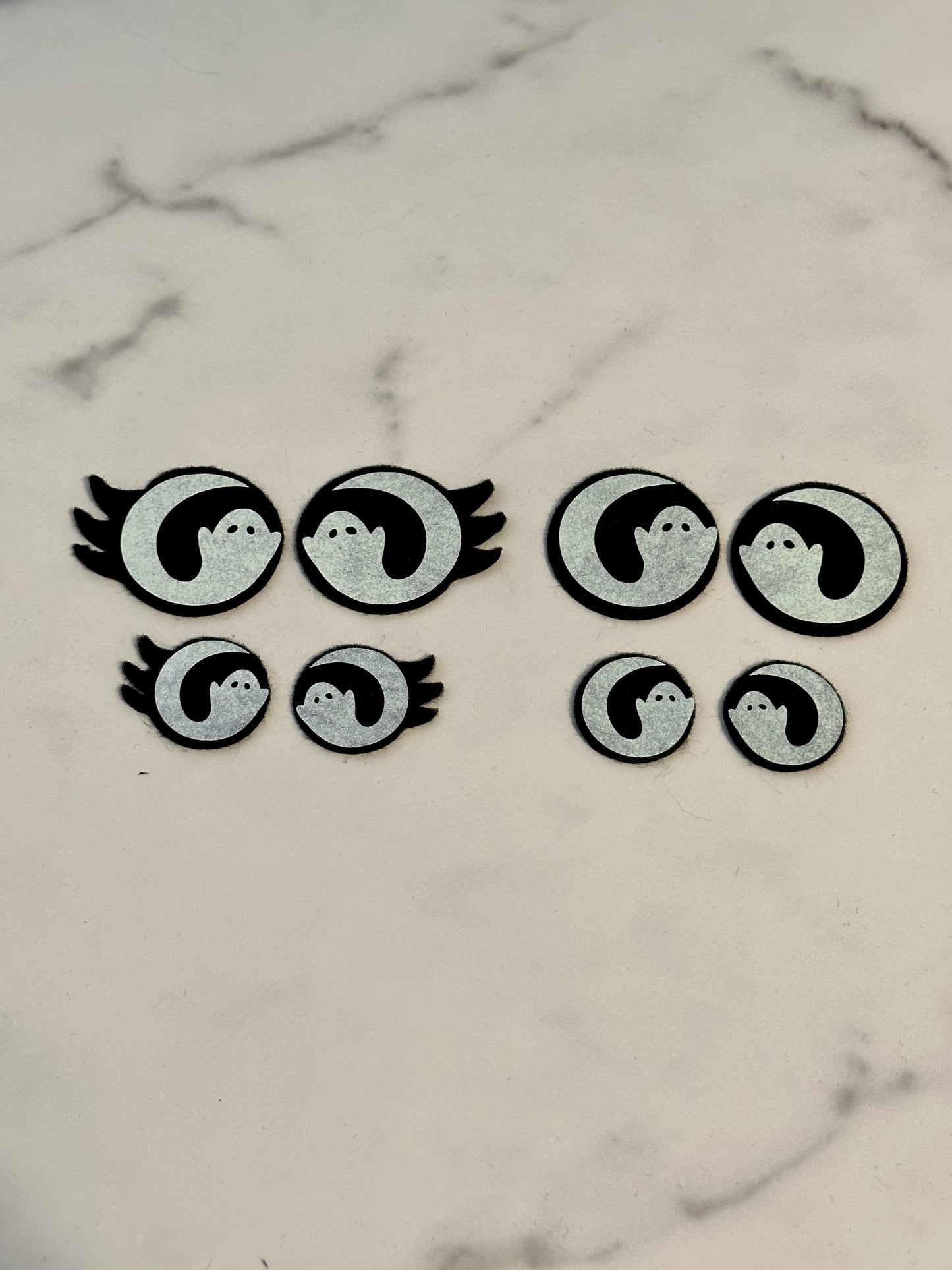 Creepy Haunted Ghost Felt Eyes 4 sets - Arizonado Designs