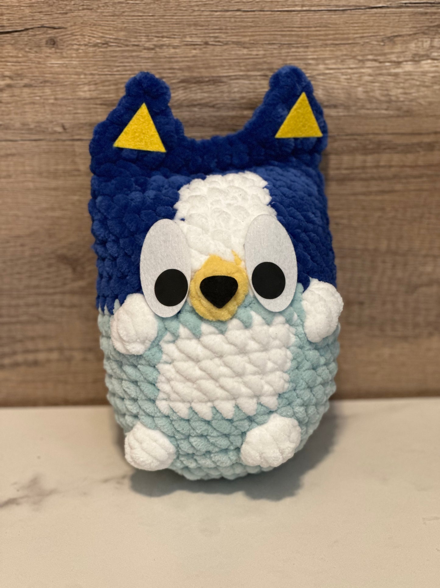 Large Bluey Heeler Felt Nose featured on Sweet Snuggles made Bluey Heeler crochet pattern.