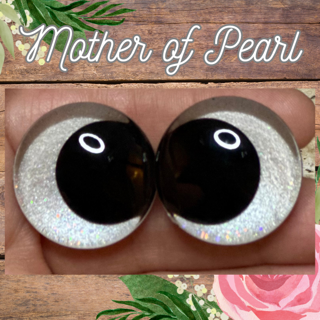Mother of Pearl Handpainted Offset Kawaii Safety Eyes (1 set)