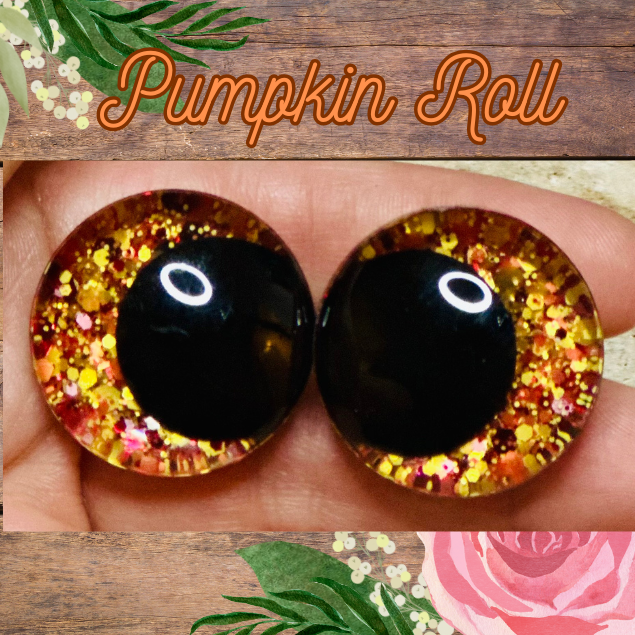 Pumpkin Roll Offset Kawaii Handpainted Safety Eyes (1 set)