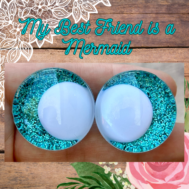 My Best Friend is A Mermaid Offset Kawaii Handpainted Safety Eyes (1 set)