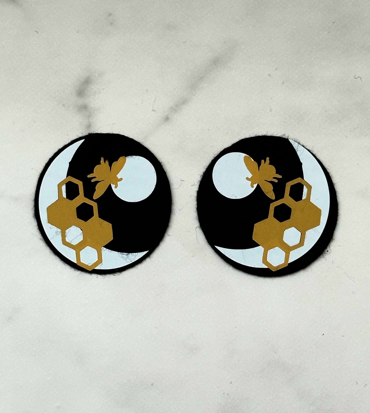 Kawaii Honeycomb Bee Felt Eyes 2 sets - Arizonado Designs