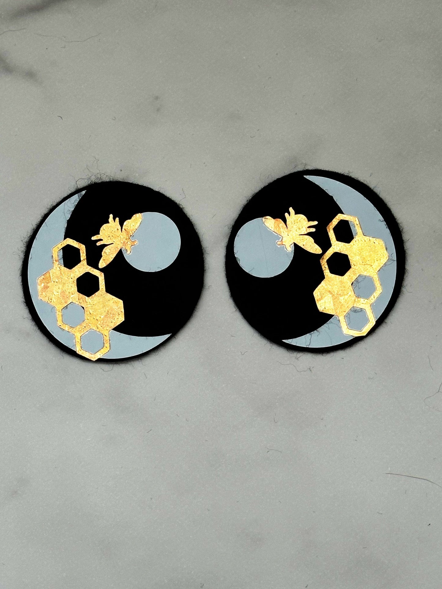 Kawaii Honeycomb Bee Felt Eyes 2 sets - Arizonado Designs