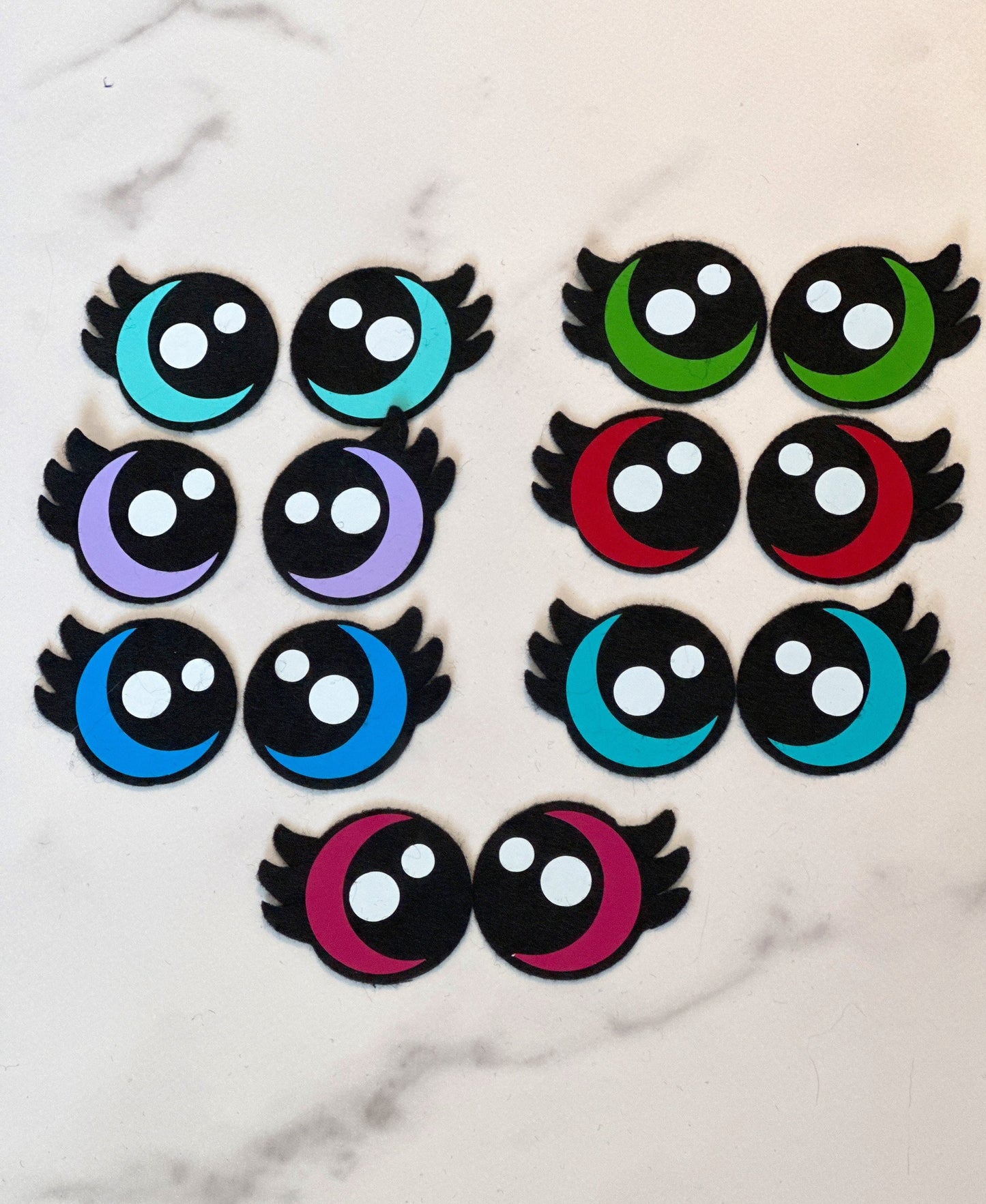 Kawaii Eyelash Felt Eyes - Arizonado Designs