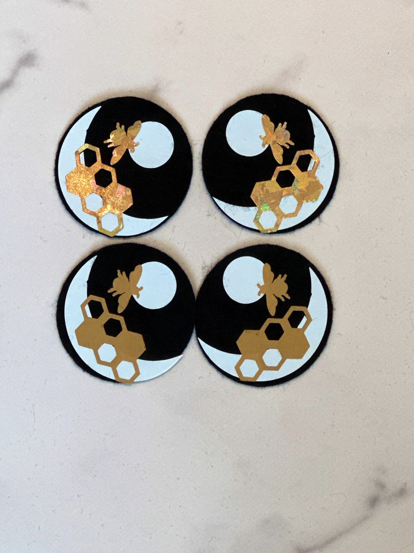 Kawaii Honeycomb Bee Felt Eyes 2 sets - Arizonado Designs