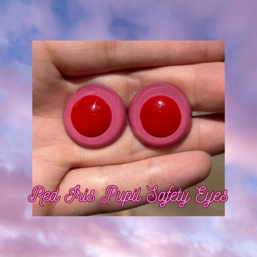 Pink Red Iris Pupil Round Safety Eyes 1 set - Arizonado Designs
