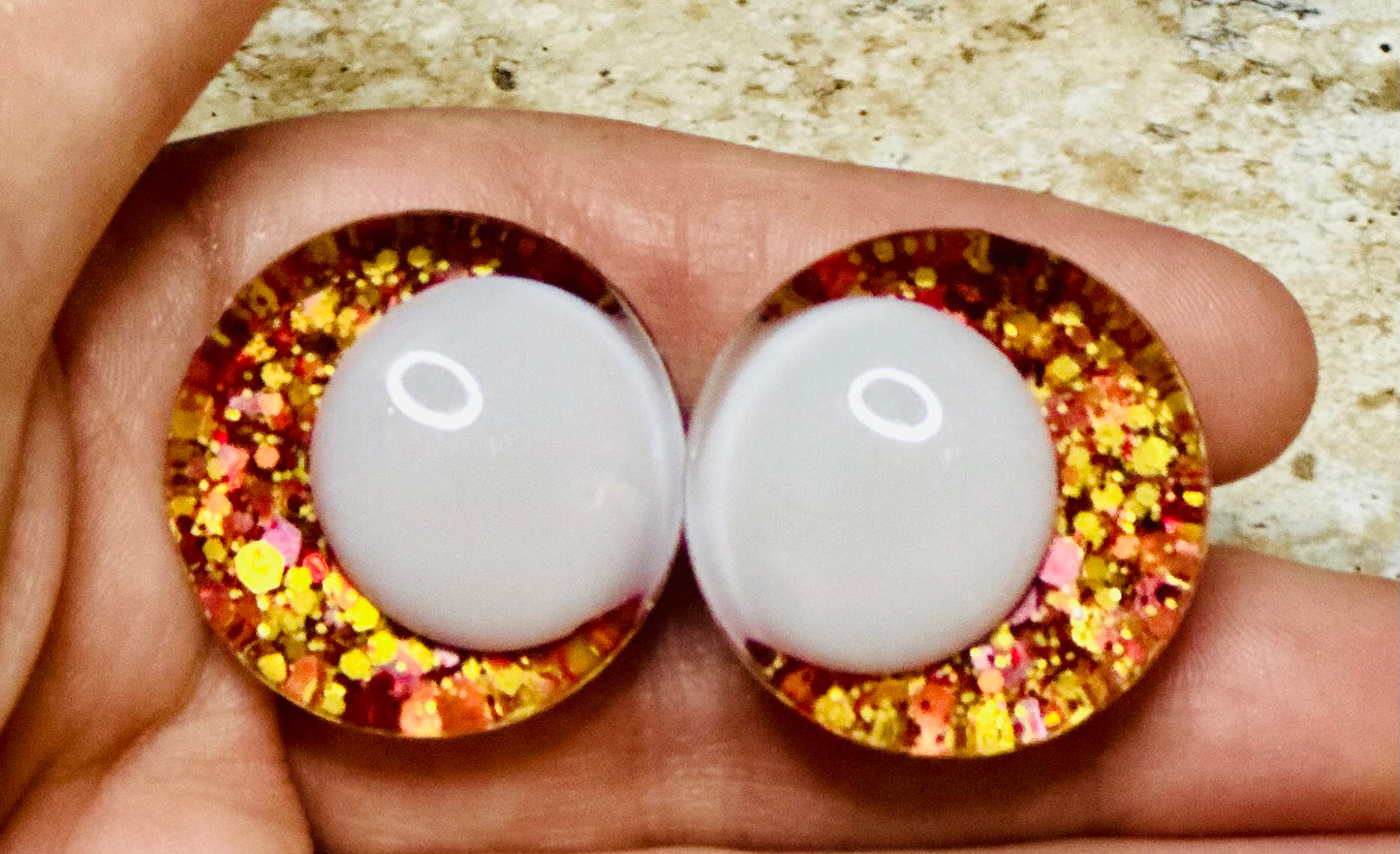 Pumpkin Roll Offset Kawaii Handpainted Safety Eyes (1 set)
