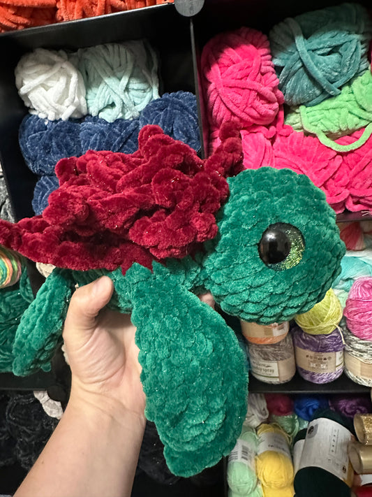 Jumbo Christmas Flower Turtle Plush Toy - Arizonado Designs