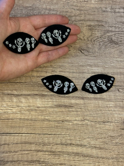 Glitter Alien Felt Eyes 5 sets - Arizonado Designs