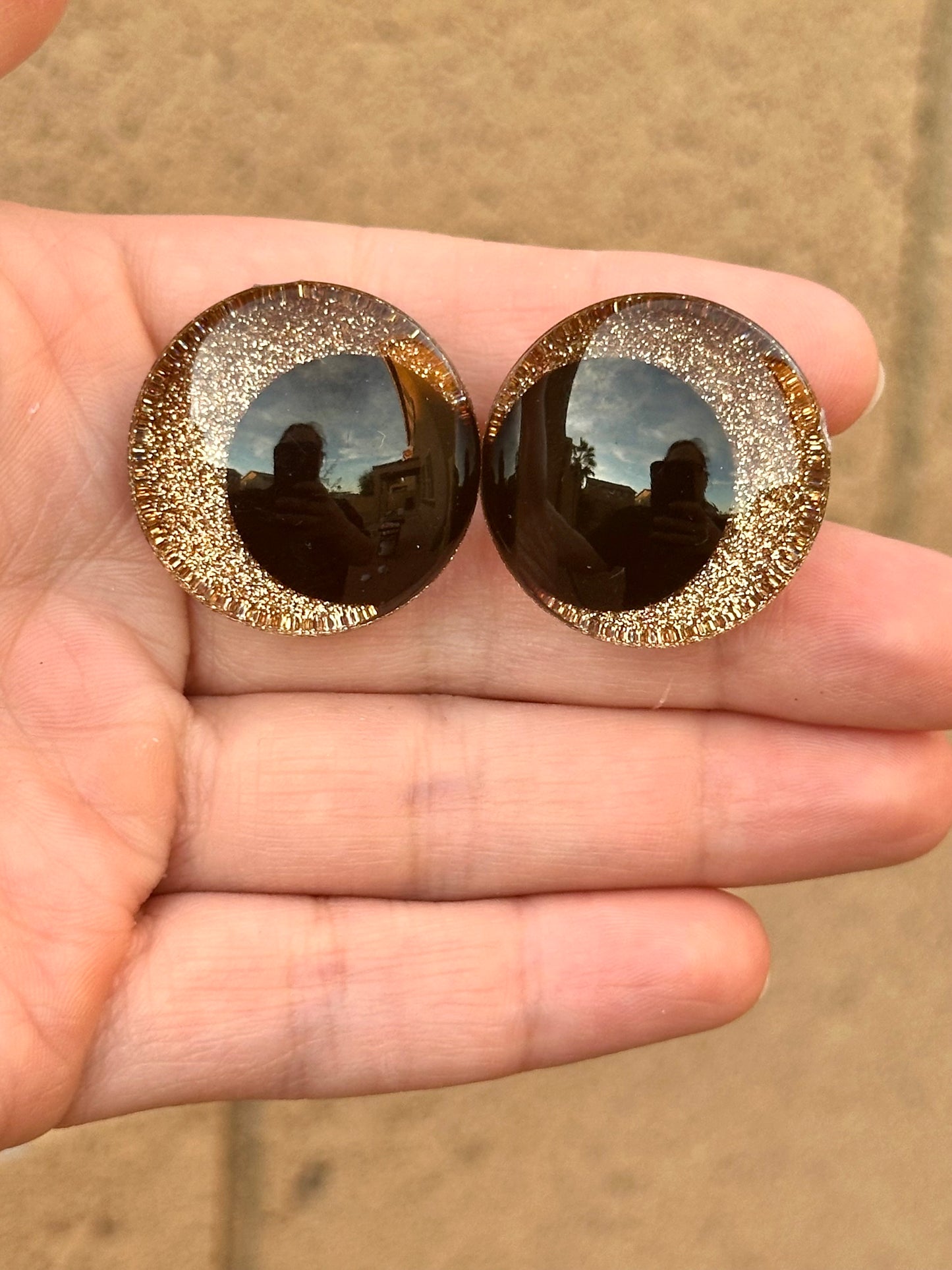 Beach Sand Handpainted Offset Kawaii Eyes (1 set)