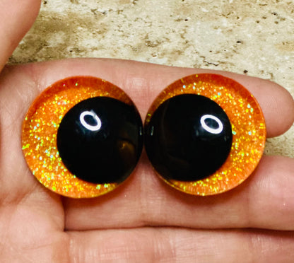 Orange Creamciscle Offset Kawaii Handpainted Safety Eyes (1 set)