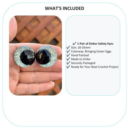 Bringing Easter Eggs Handpainted Offset Kawaii Safety Eyes