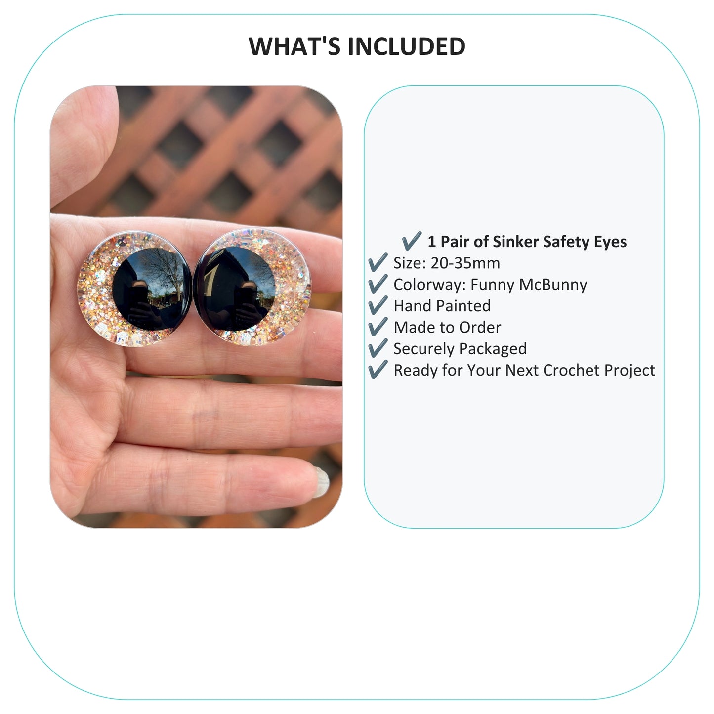 Funny McBunny Handpainted Offset Kawaii Safety Eyes