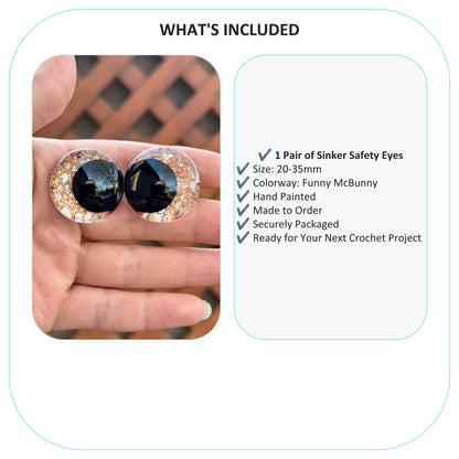 Funny McBunny Handpainted Offset Kawaii Safety Eyes