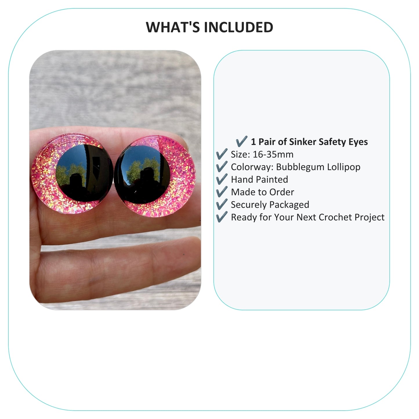 Bubblegum Lollipop Offset Kawaii Handpainted Safety Eyes