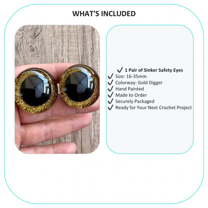 Gold Digger Standard Handpainted Safety Eyes (1 set)