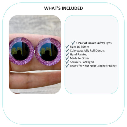 Jelly Donuts for the Road Standard Handpainted Safety Eyes (1 set)