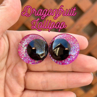 Dragonfruit Lollipop Offset Kawaii Handpainted Safety Eyes (1 set)