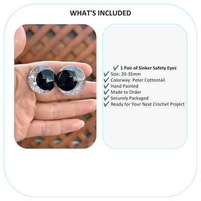 Peter Cottontail Handpainted Offset Kawaii Safety Eyes