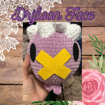 Drifloon Faces – Felt Face Accents for Amigurumi & Plush (3 Sets)