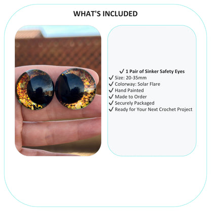 Solar Flare Offset Kawaii Handpainted Safety Eyes (1 set)