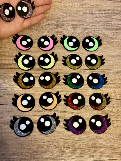 Glitter Kawaii Eyelash Felt Eyes 3 sets - Arizonado Designs