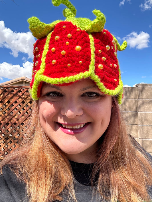 Crochet Strawberry Hat