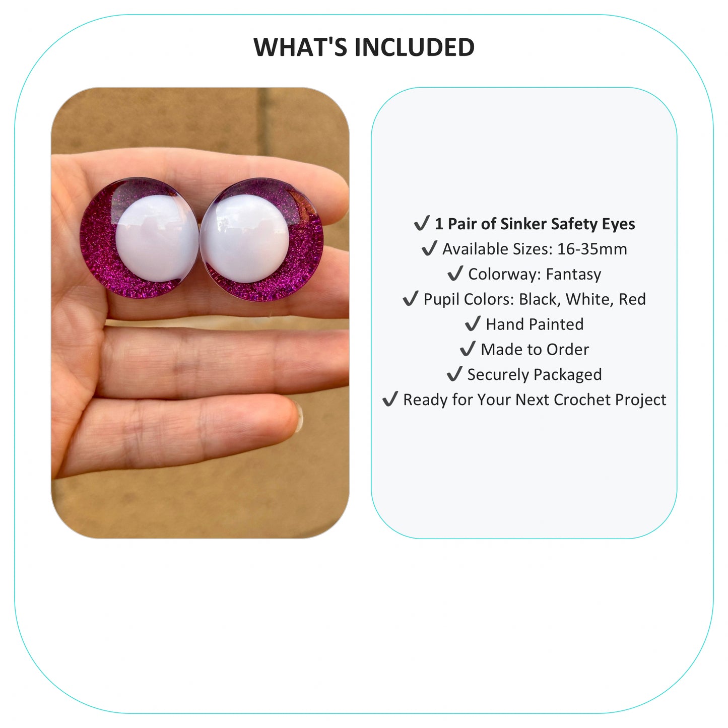 Fantasy Offset Kawaii Handpainted Safety Eyes (1 set)