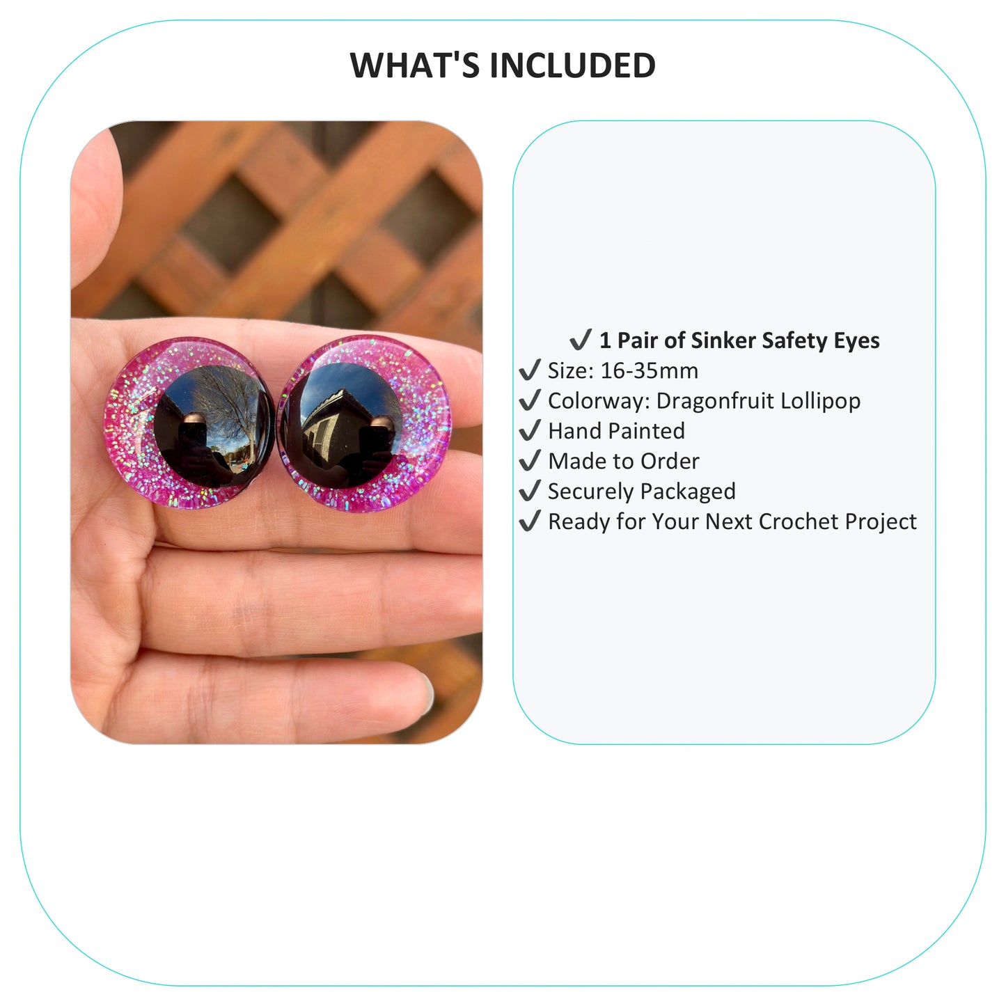Dragonfruit Lollipop Offset Kawaii Handpainted Safety Eyes (1 set)
