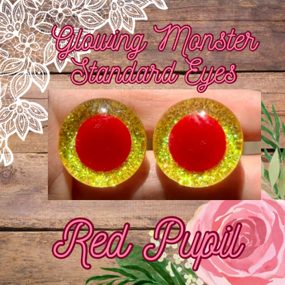 Glowing Monster Standard Handpainted Safety Eyes (1 set)