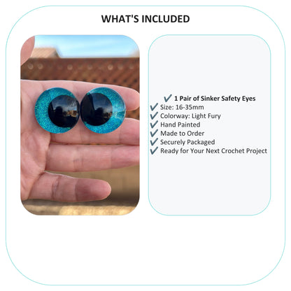 Light Fury Offset Kawaii Handpainted Safety Eyes (1 set)