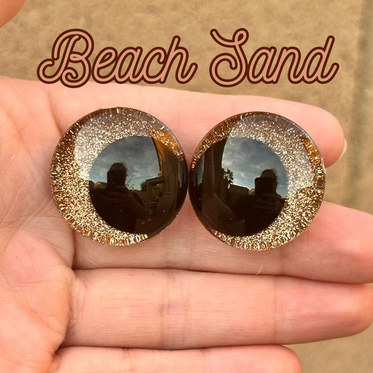 Beach Sand Handpainted Offset Kawaii Eyes (1 set)