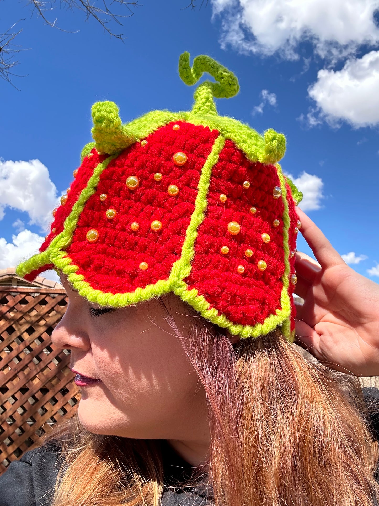 Crochet Strawberry Hat