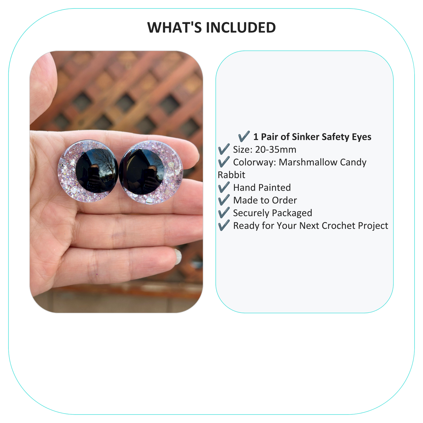 Marshmallow Candy Rabbit Handpainted Offset Kawaii Safety Eyes