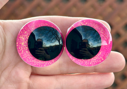 Sparkling Flamingo Offset Kawaii Handpainted Safety Eyes