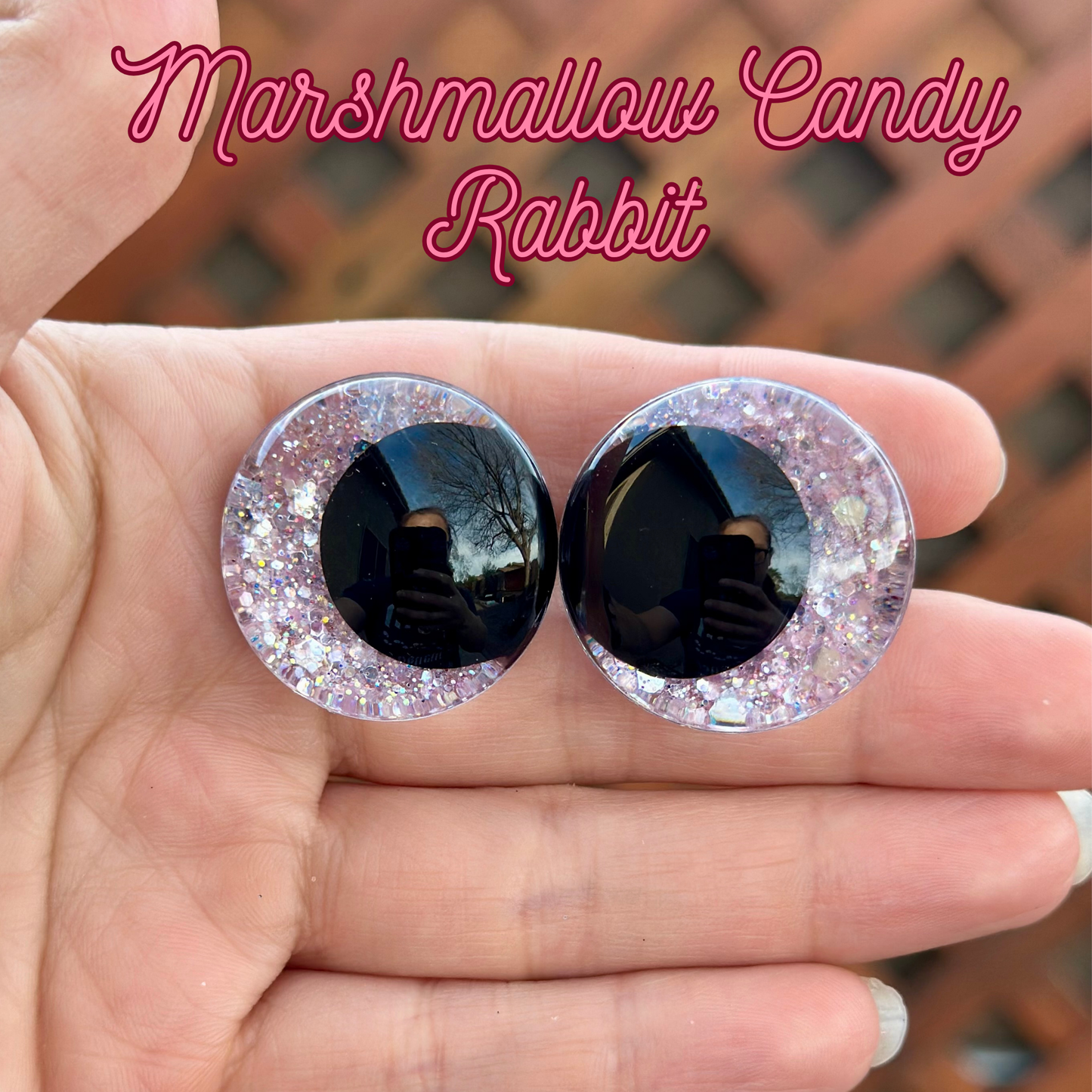 Marshmallow Candy Rabbit Handpainted Offset Kawaii Safety Eyes