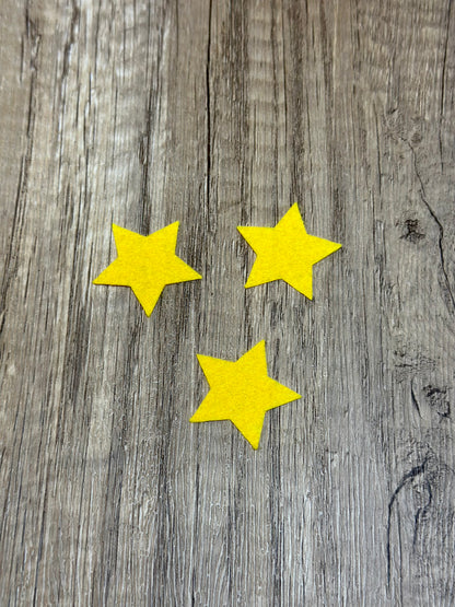 Premium Felt Stars – Pre-Cut Star Appliqués for Crochet Plush, Amigurumi & Crafts (20 Pieces)
