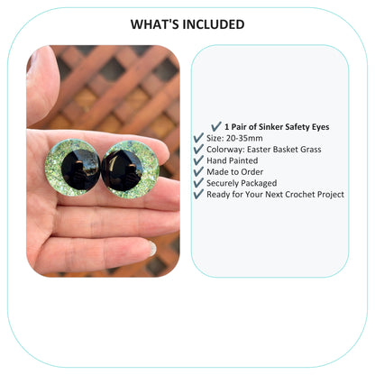 Easter Basket Grass Handpainted Offset Kawaii Safety Eyes