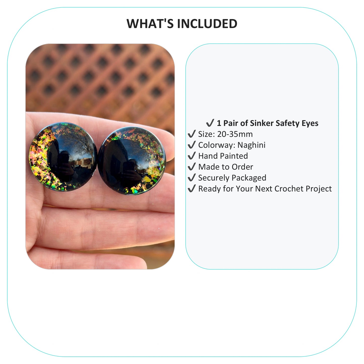 Naghini Offset Kawaii Handpainted Safety Eyes (1 set)