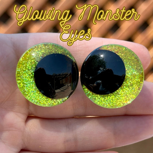 Glowing Monster Offset Kawaii Handpainted Safety Eyes (1 set)