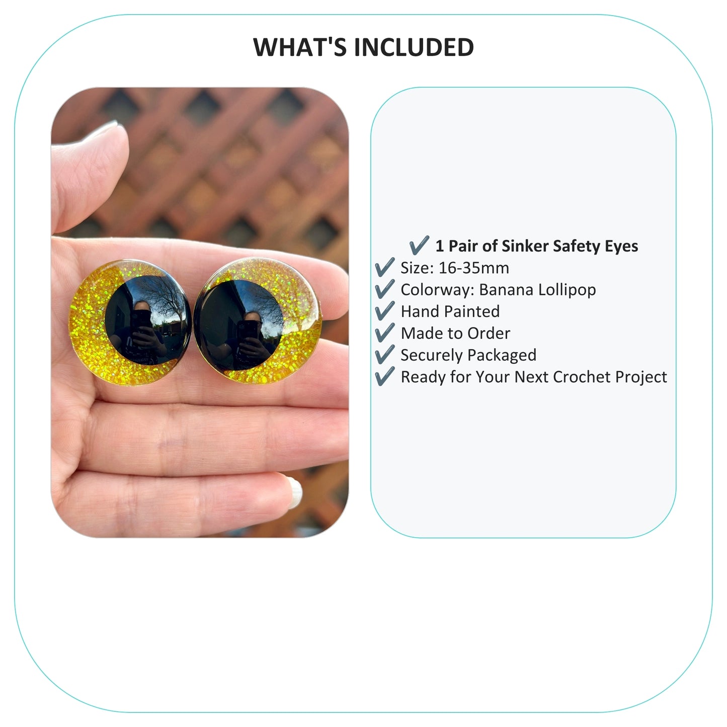 Banana Lollipop  Handpainted Offset Kawaii Safety Eyes