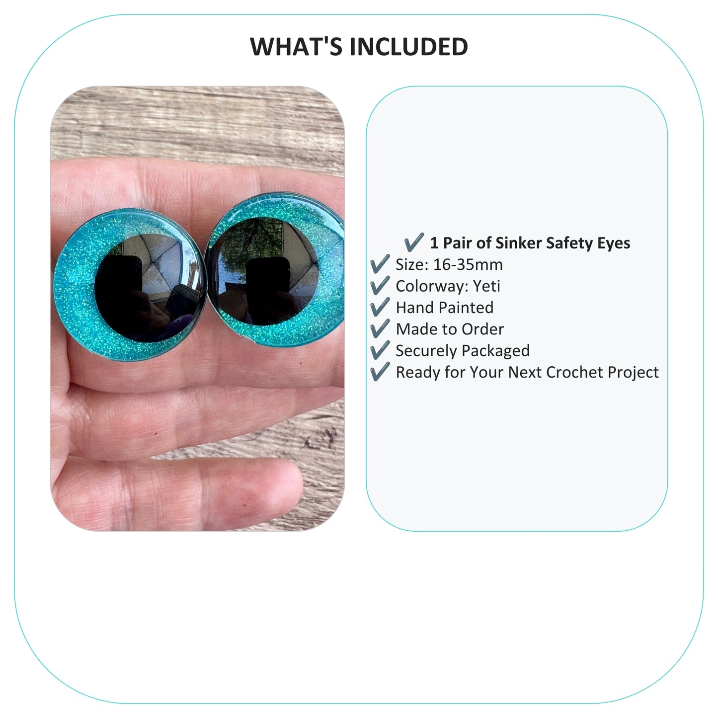 Yeti Offset Kawaii Handpainted Safety Eyes (1 set)