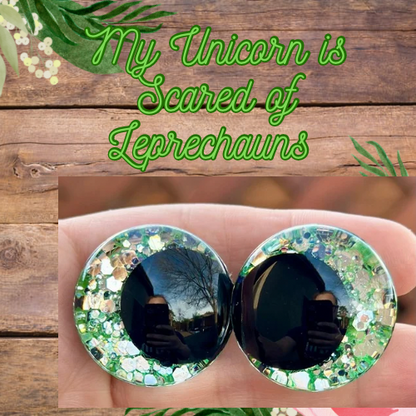 My Unicorn is Scared of Leprechauns Handpainted Offset Kawaii Safety Eyes