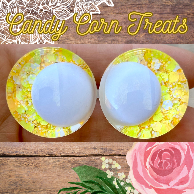 Candy Corn Treats Offset Kawaii Handpainted Safety Eyes (1 set)