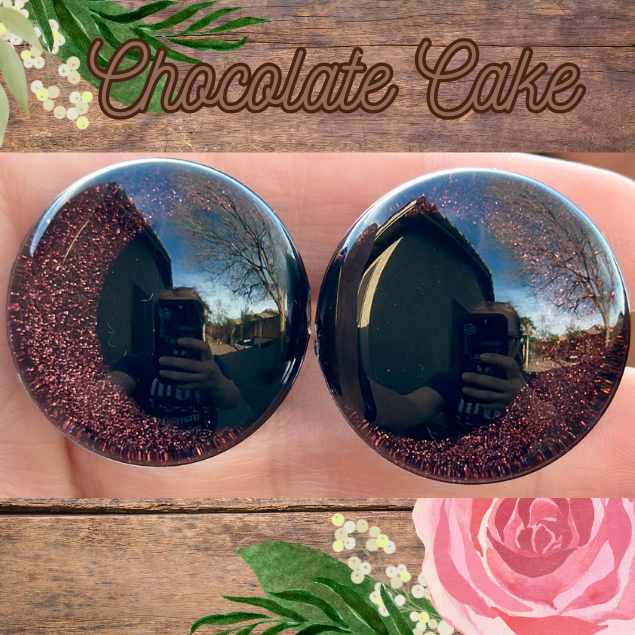 Chocolate Cake Handpainted Offset Kawaii Safety Eyes (1 set)