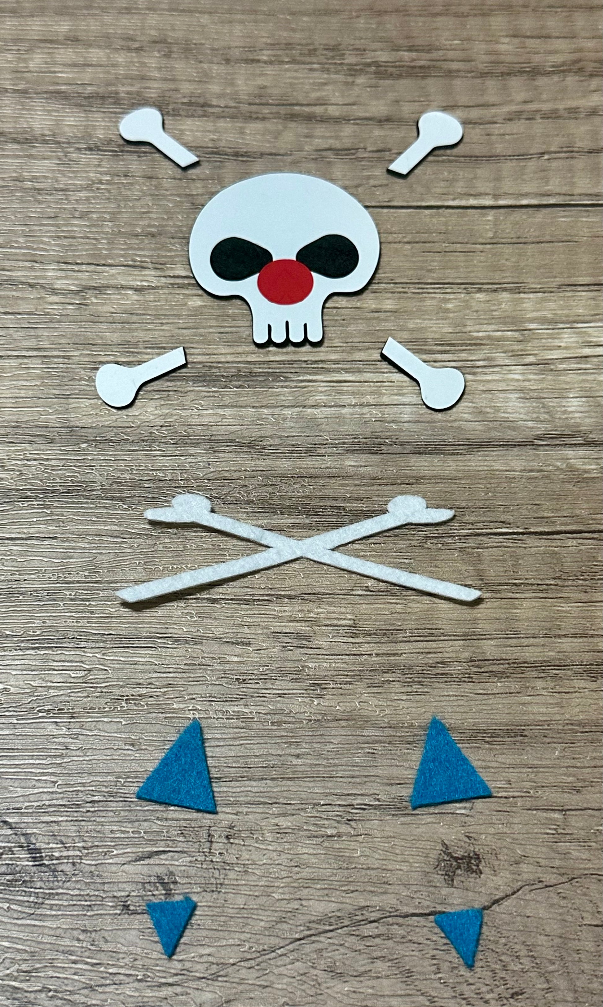 Pirate Buggy felt face with heat-activated backing